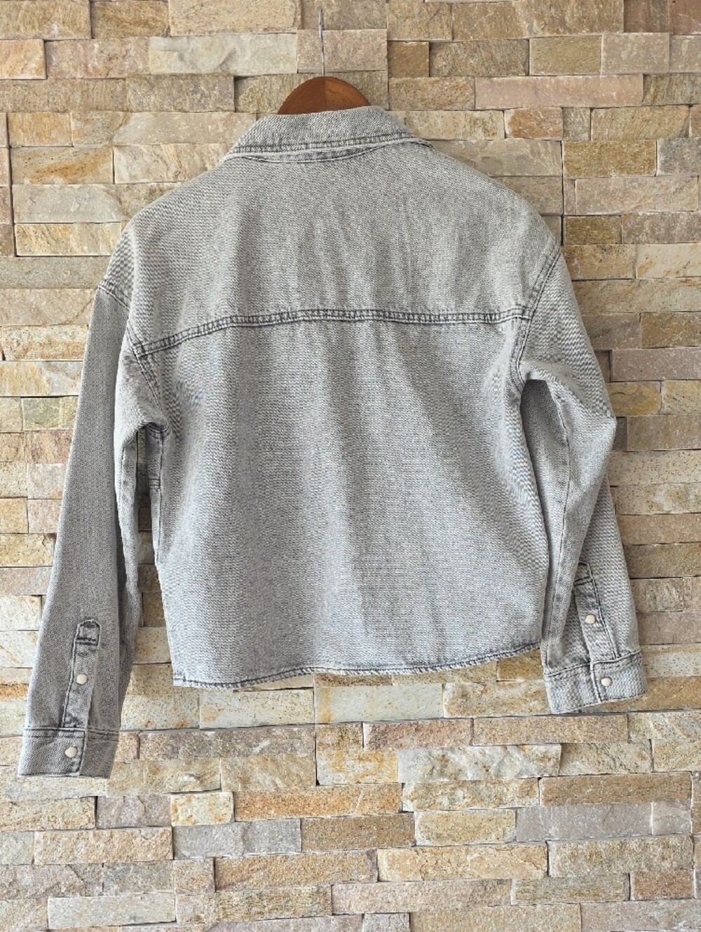 George Gray Washed Denim Button-Down Jacket - Picture 6 of 6